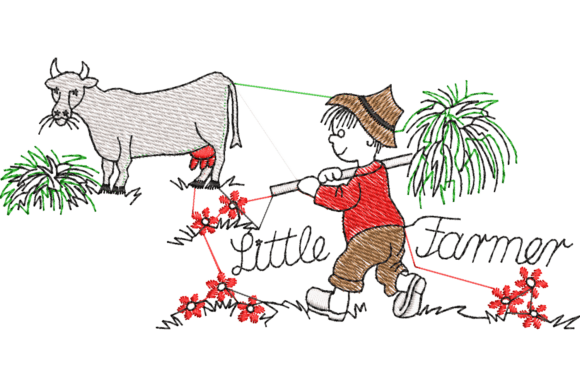 Little Farmer Embroidery Design Review for Merch
