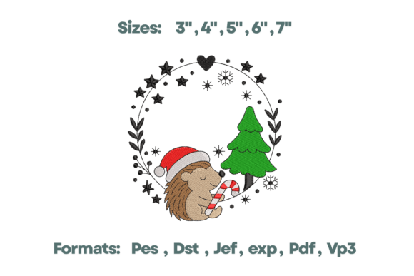 Review: Hedgehog Christmas Wreath Embroidery for Merch