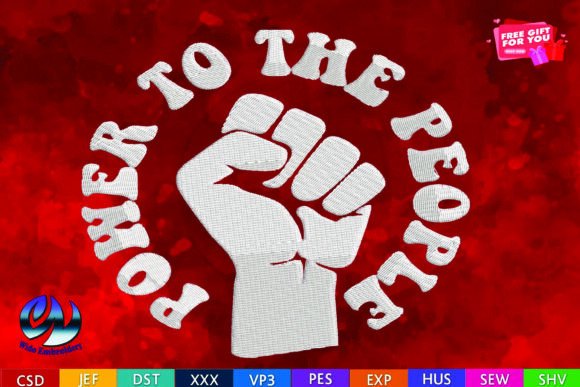 Review: Power to the People Embroidery Design for Merch