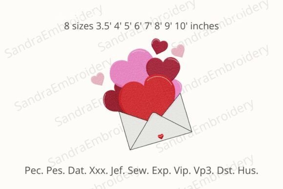 Review: Valentine Hearts Envelope Embroidery Design
