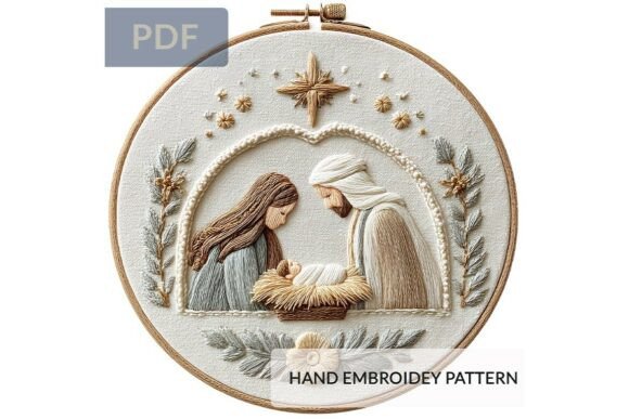 Reviewing Christmas Holy Family Hand Embroidery for Merch