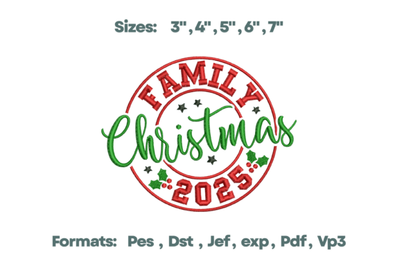 Reviewing Family Christmas 2025 Embroidery Design