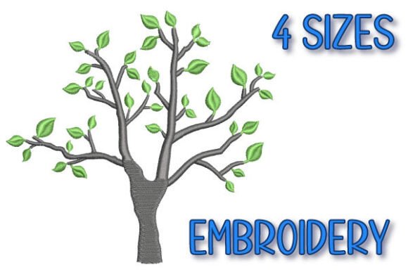 Reviewing the Tree with Green Leaves Embroidery Design