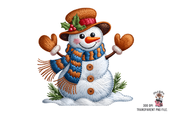 Yarn Faux Embroidery Snowman PNG Review